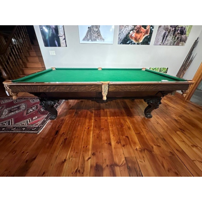 Ornate Antique Brunswick Balke Collender Pool Table - BPT-001